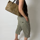 Cropped cargo trousers | Soft green