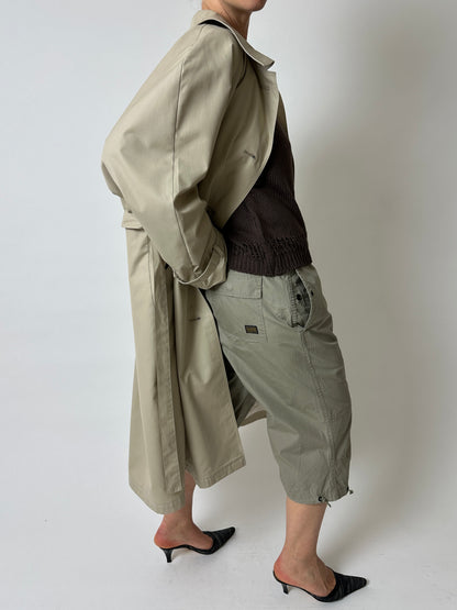 Cropped cargo trousers | Soft green