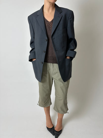 Cropped cargo trousers | Soft green