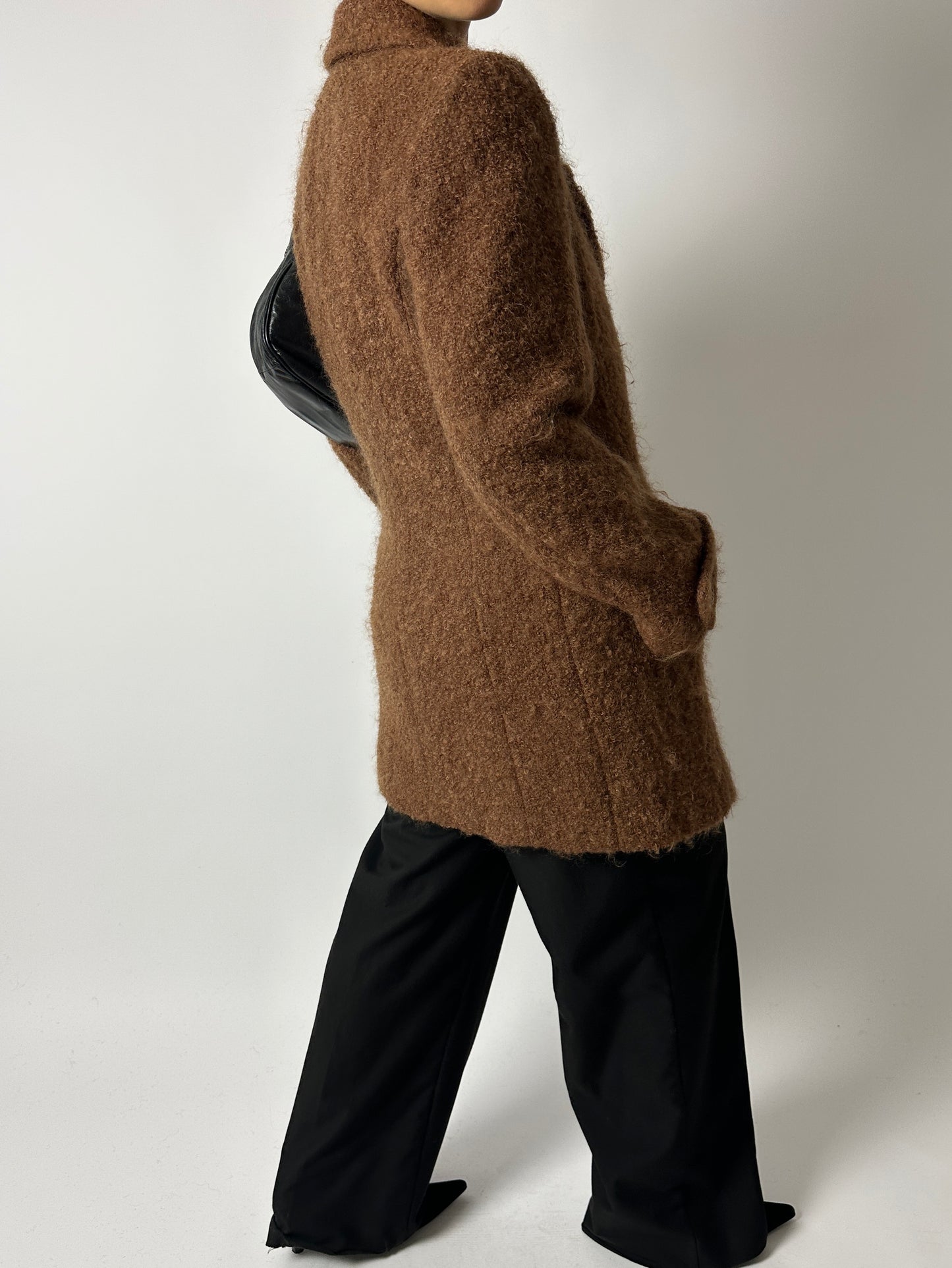 Double-breasted Alpaca coat | Chestnut