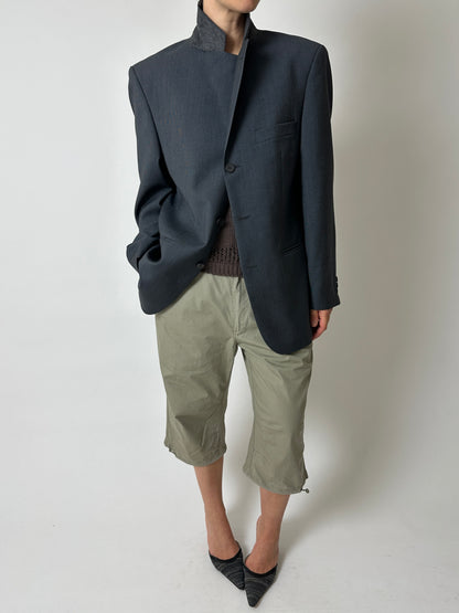 Cropped cargo trousers | Soft green