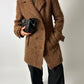 Double-breasted Alpaca coat | Chestnut