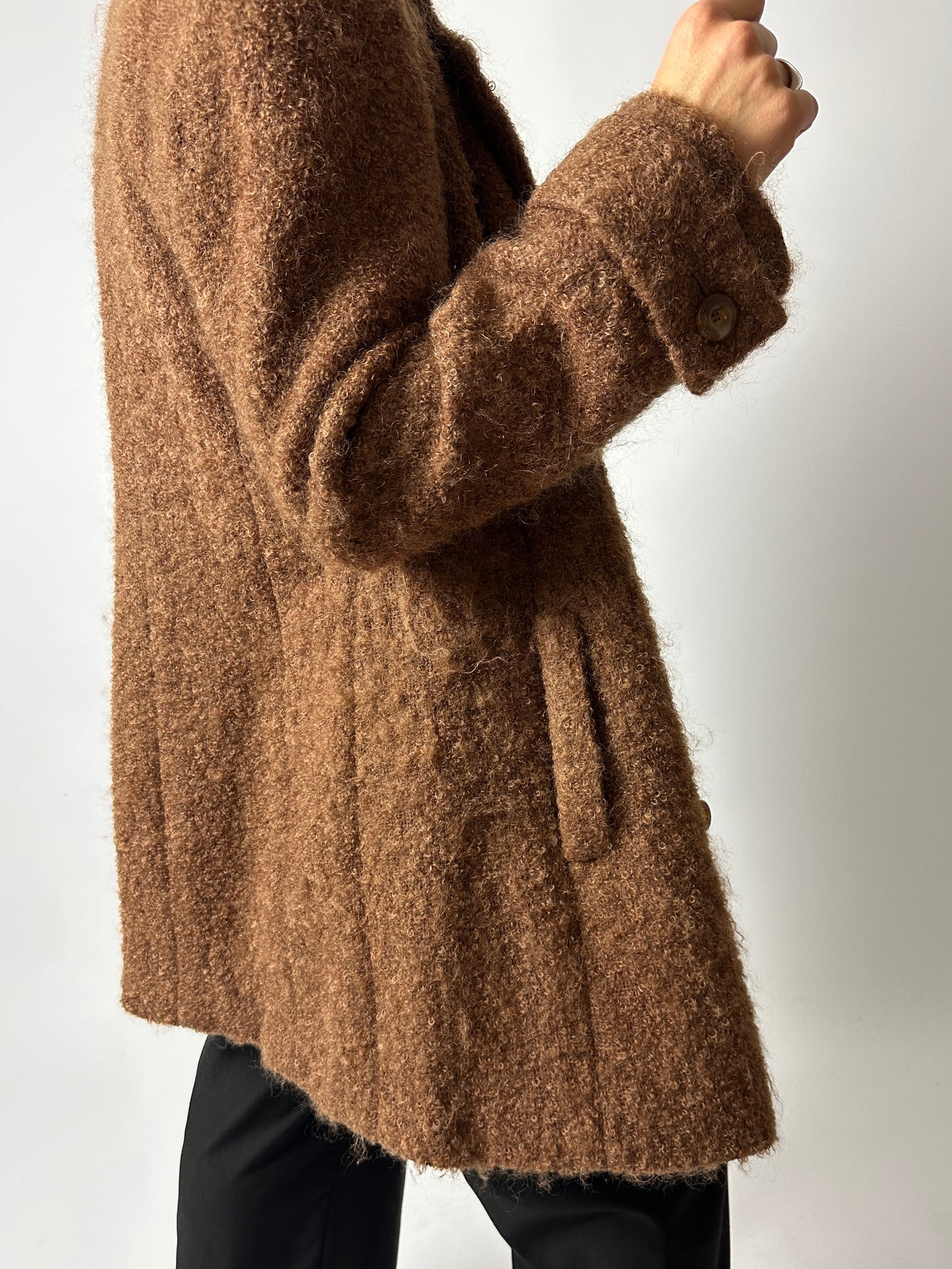 Double-breasted Alpaca coat | Chestnut