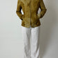Leather fitted jacket | Ochre brown