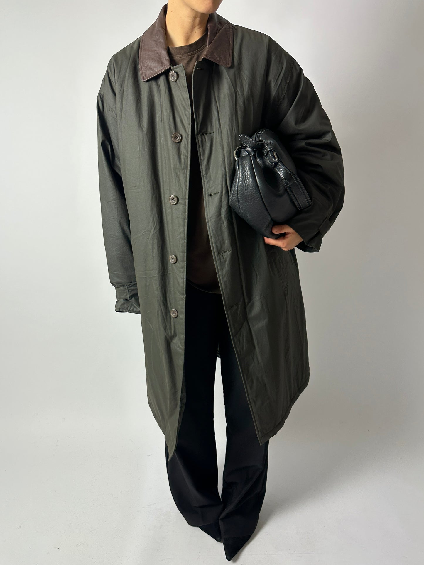 Long wax coat | Forest green