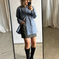 Leather mini skirt | Grey