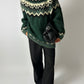 Nordic wool sweater | Green / Off white