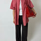 Oversized striped shirt | Red / Pink
