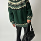 Nordic wool sweater | Green / Off white