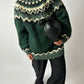 Nordic wool sweater | Green / Off white