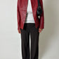 Leather fitted jacket | Bright red
