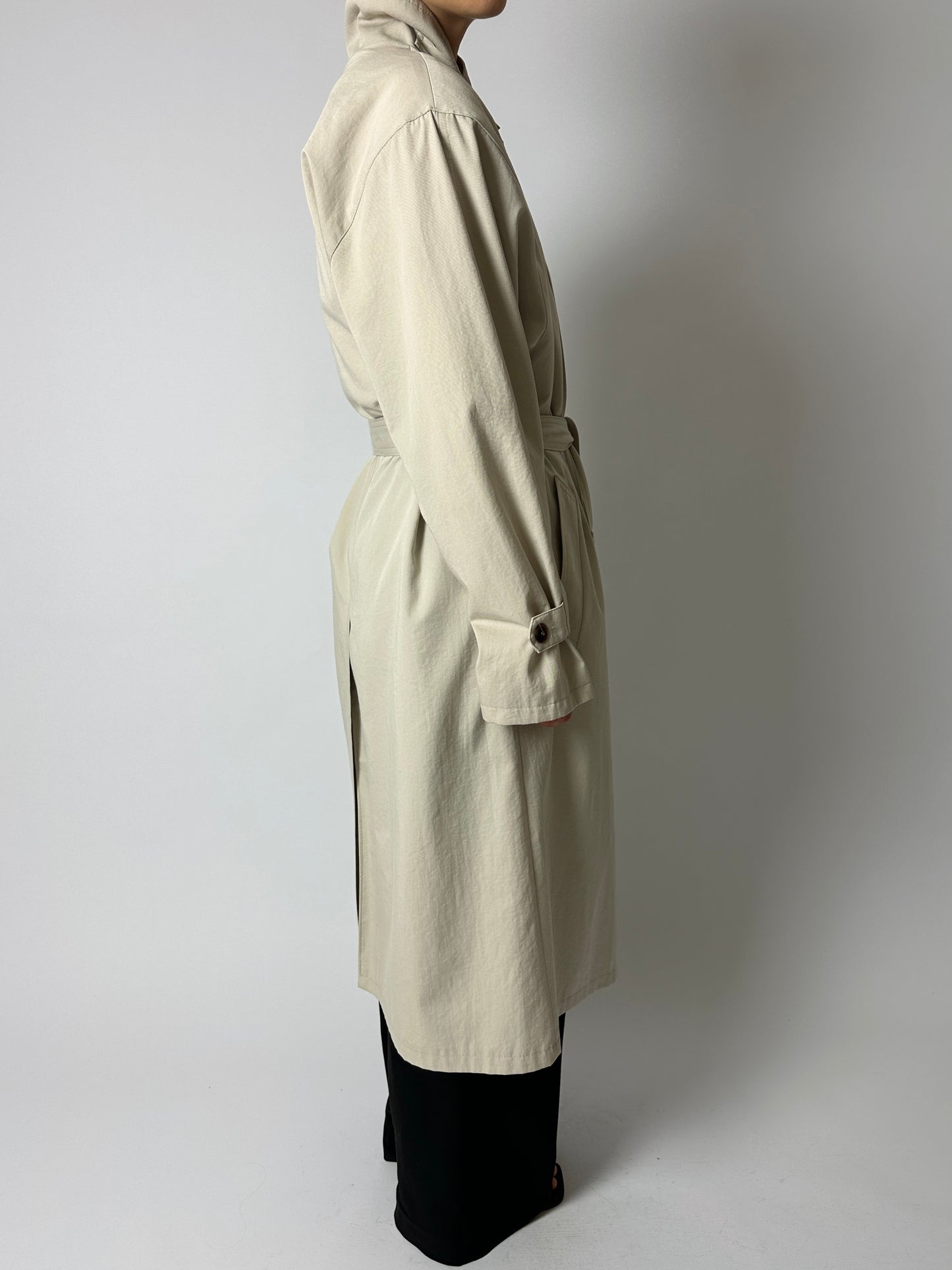 Long trench coat | Soft ecru