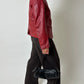 Leather fitted jacket | Bright red