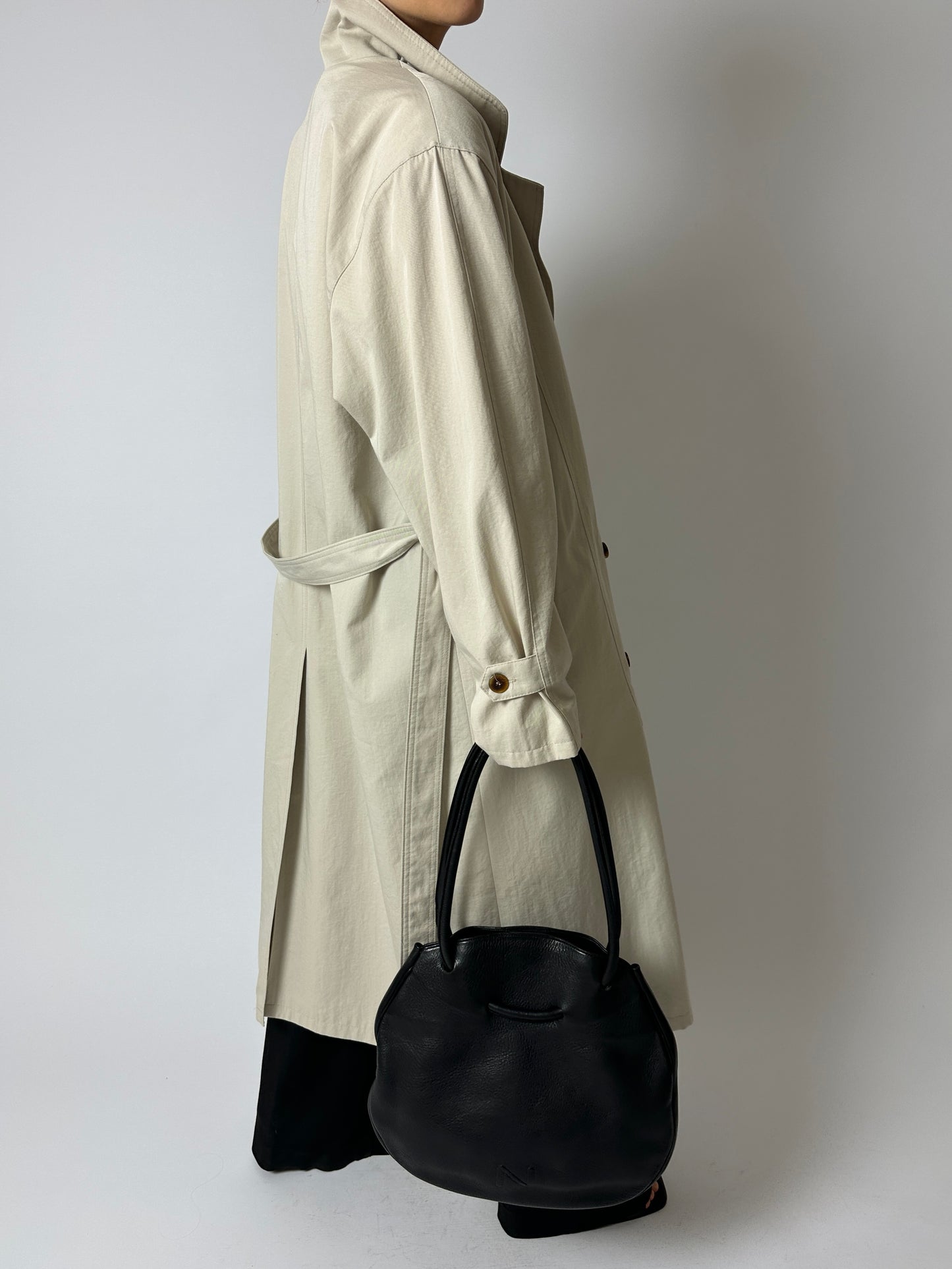 Long trench coat | Soft ecru