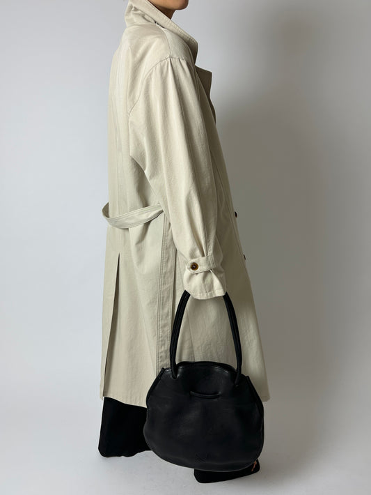 Long trench coat | Soft ecru