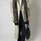 Silk dotted scarf | Black / Ecru