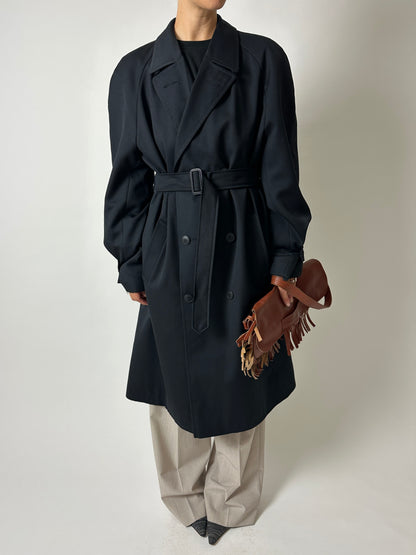 Wool trench coat | Black