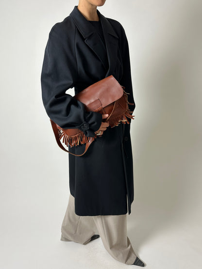 Leather fringe bag | Brown