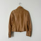 Leather fitted jacket | Camel