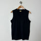 Cotton v-neck top | Dark blue
