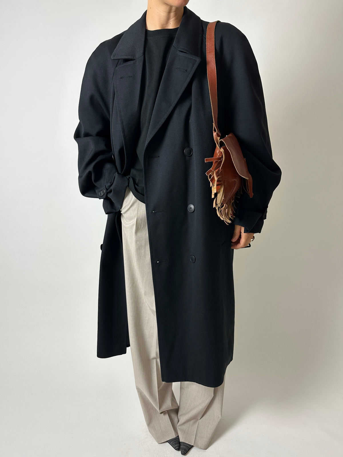 Wool trench coat | Black