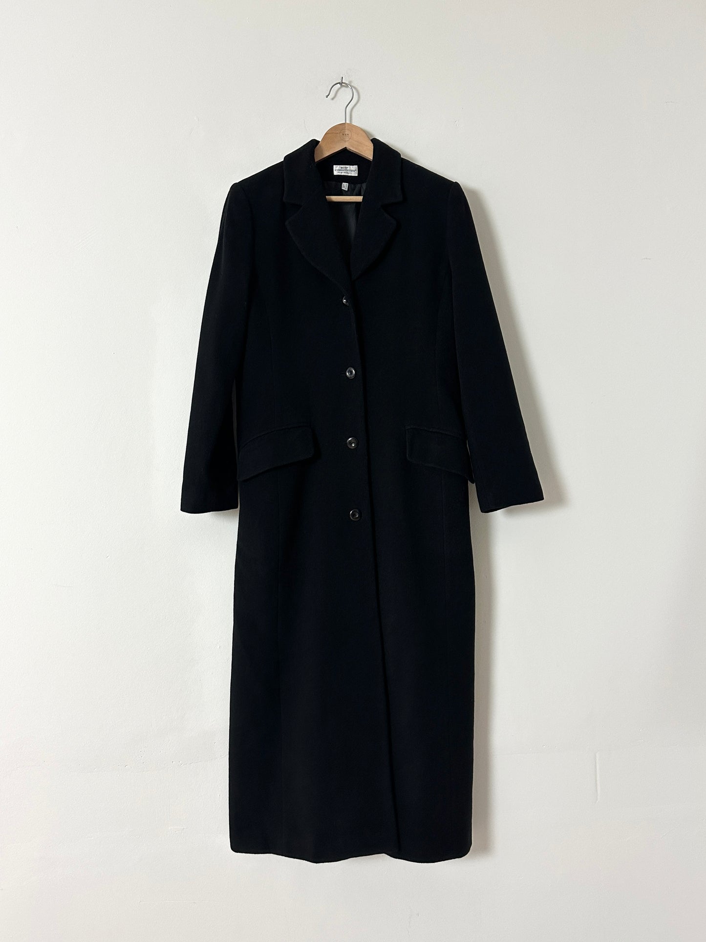Long wool cashmere coat | Black