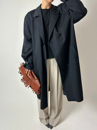 Wool trench coat | Black