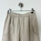 Cropped linen trousers | Soft beige