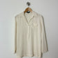 Silk polo top | Off white