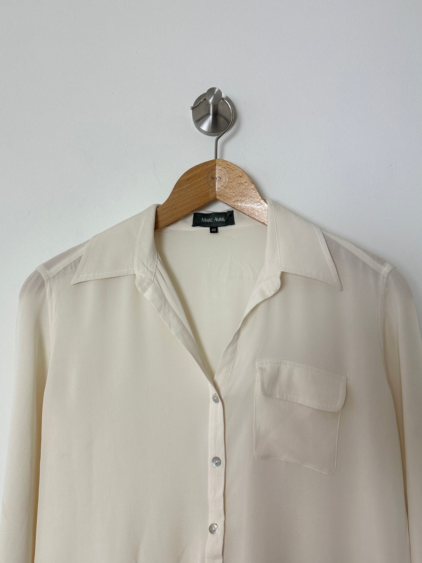 Silk polo top | Off white