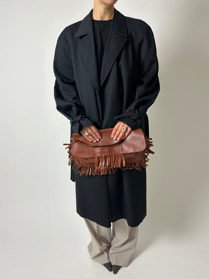 Leather fringe bag | Brown