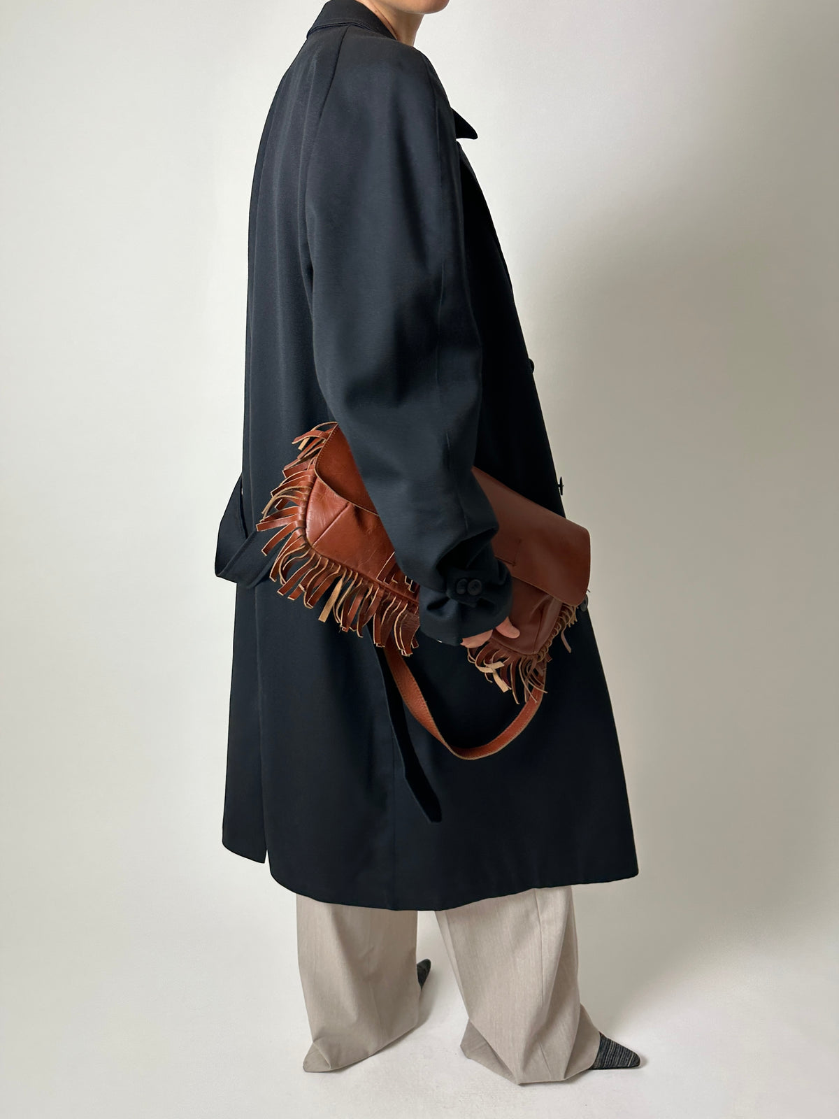Wool trench coat | Black