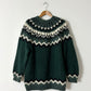 Nordic wool sweater | Green / Off white