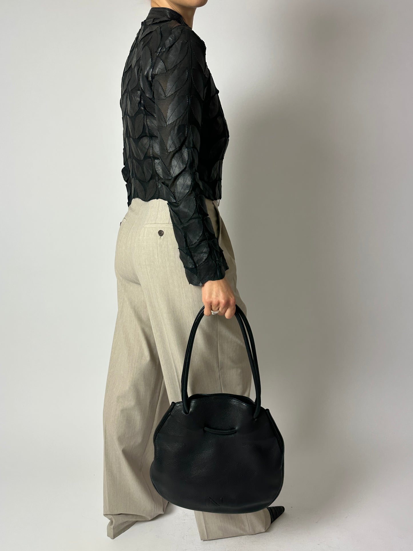 Cropped detailed jacket | Black
