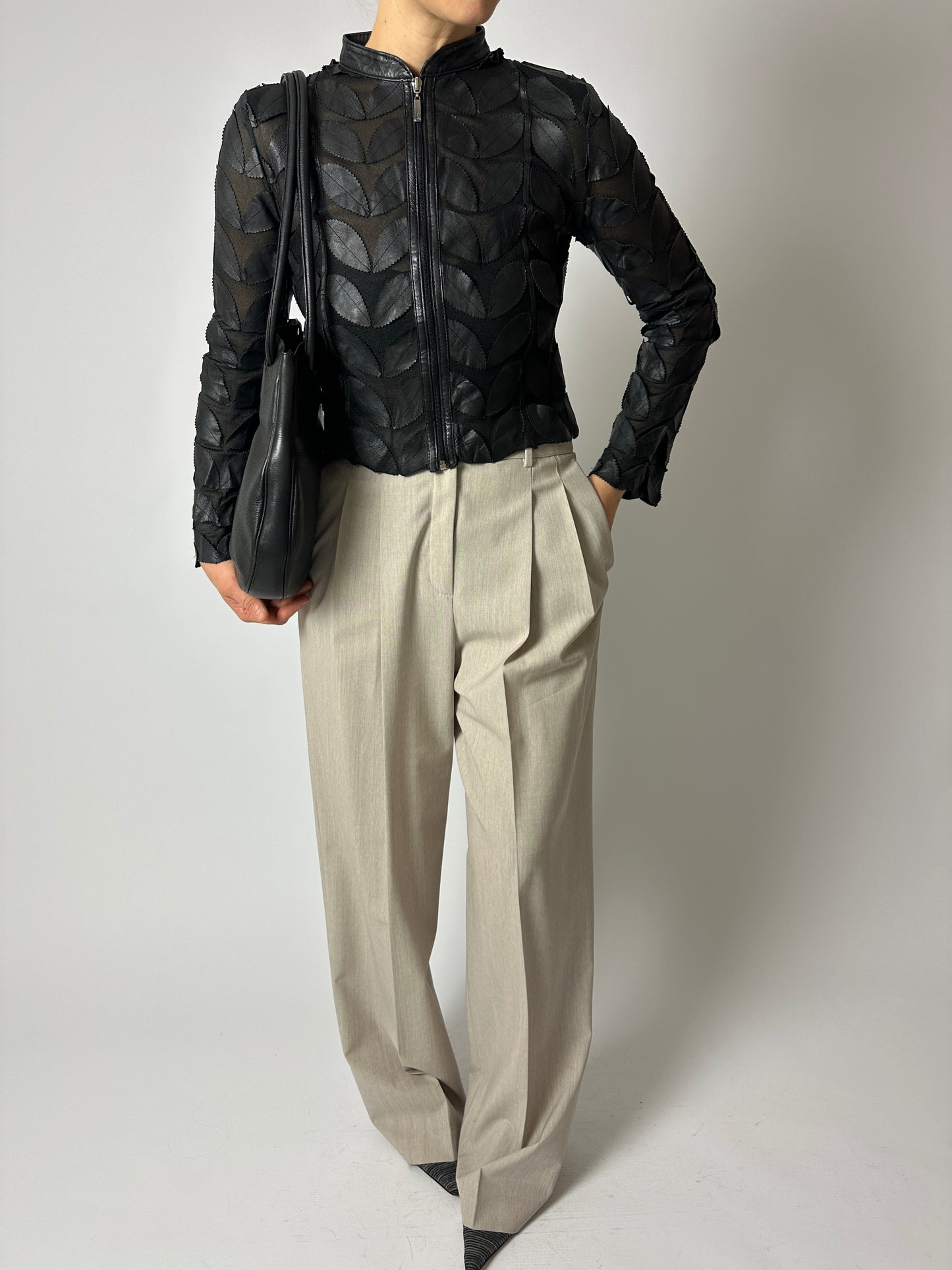 Cropped detailed jacket | Black
