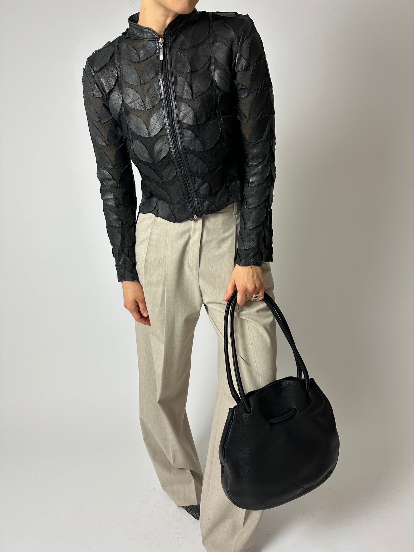 Cropped detailed jacket | Black