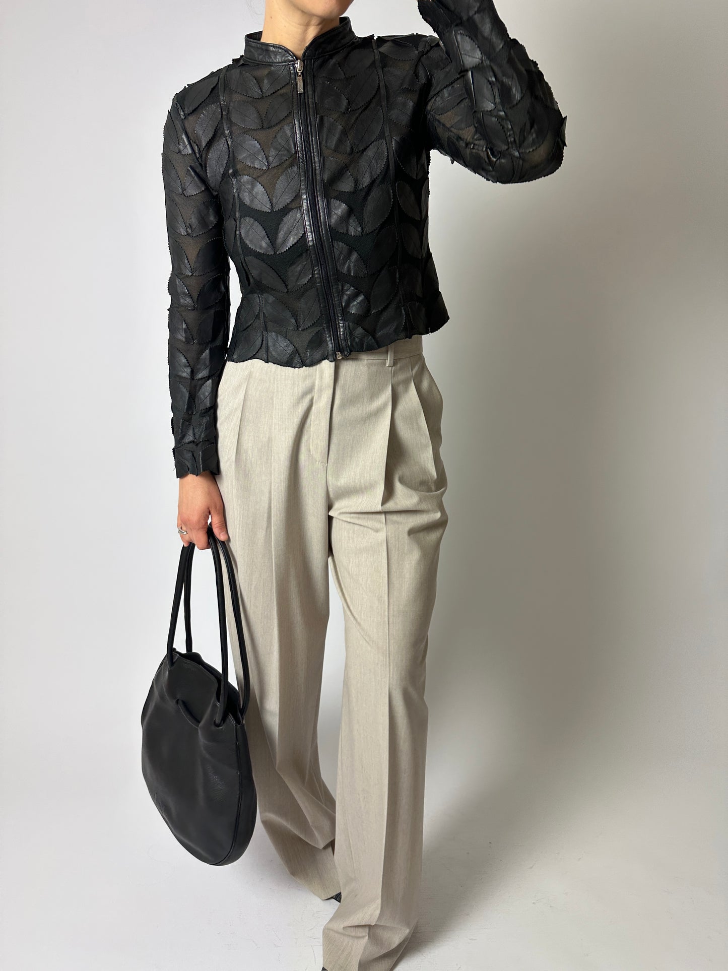Cropped detailed jacket | Black