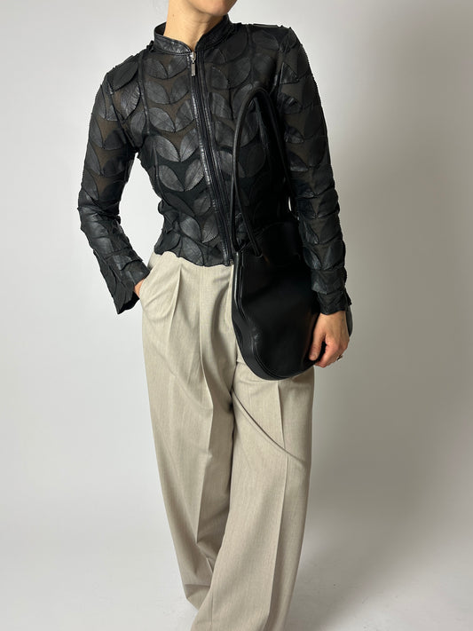 Cropped detailed jacket | Black