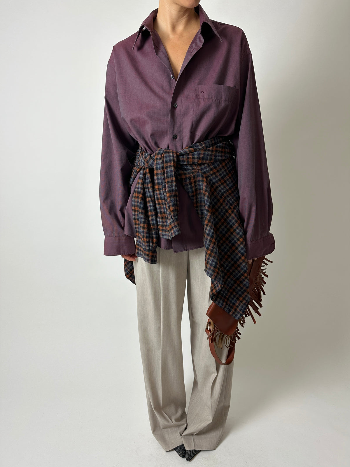 Relaxed checked shirt | Black / Brown