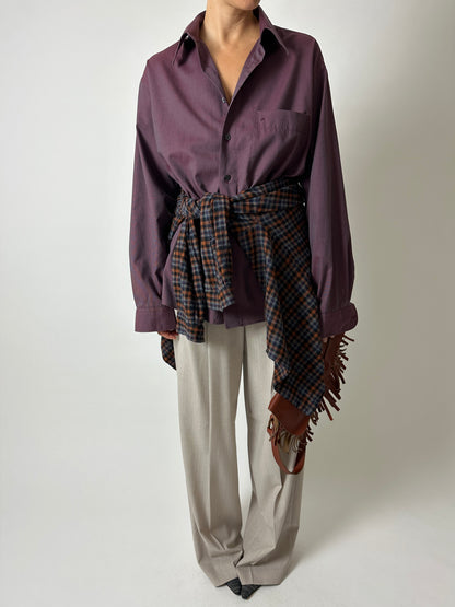 Relaxed checked shirt | Black / Brown