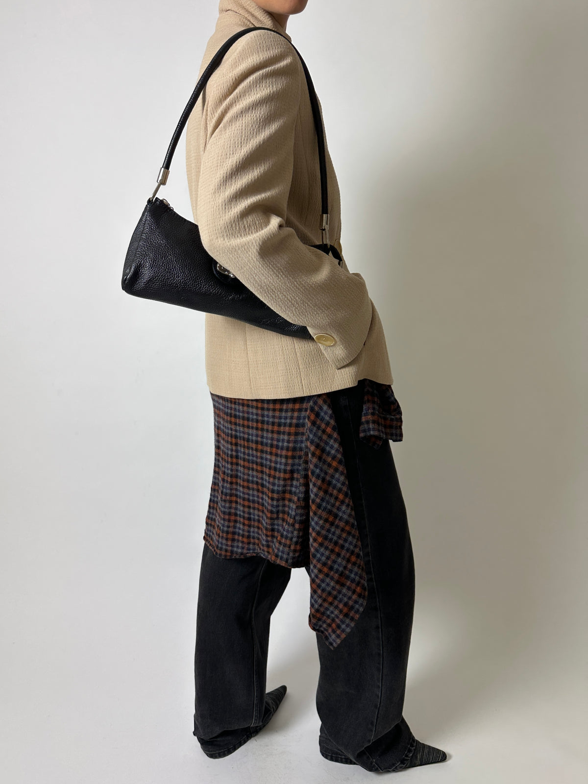 Relaxed checked shirt | Black / Brown