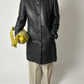 Long leather coat | Black