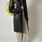 Long leather coat | Black