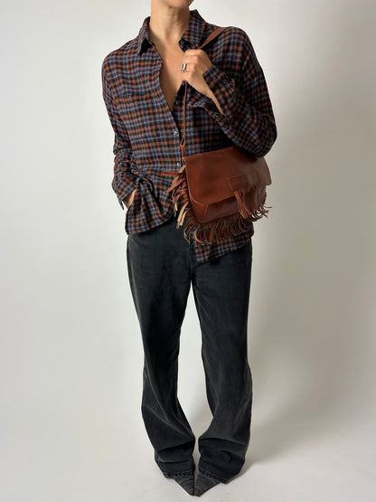 Relaxed checked shirt | Black / Brown