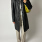 Long leather coat | Black