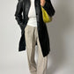 Long leather coat | Black