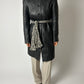Long leather coat | Black