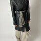 Cotton printed scarf | Black / Ecru