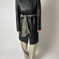 Cotton printed scarf | Black / Ecru