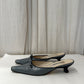 Leather pointy mules | Light blue